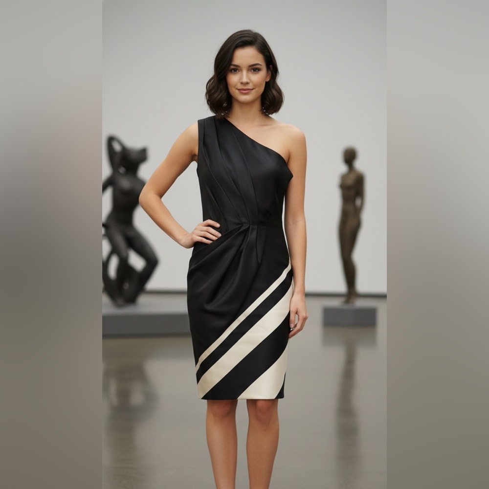 Prabal Gurung One Shoulder Satin Silk Dress 4